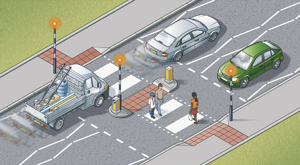 Rule 20: Zebra crossings with a central island are two separate cross ings